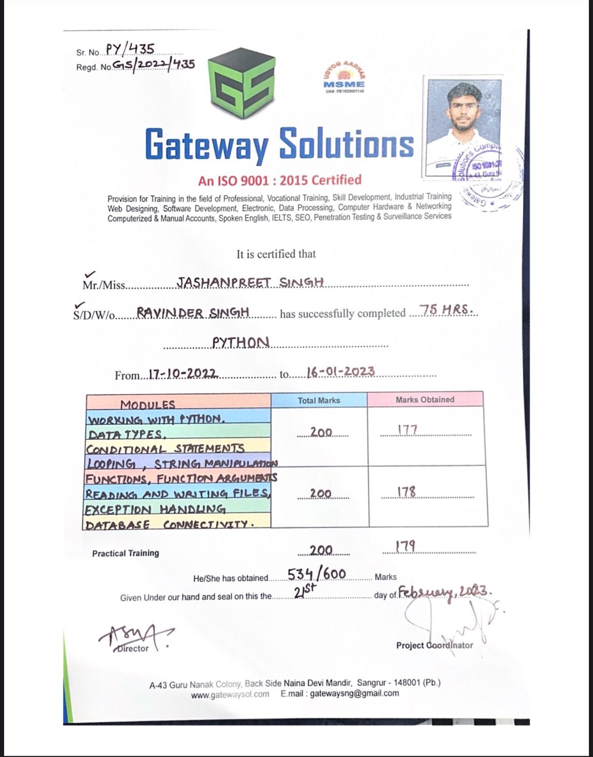 Certification 1